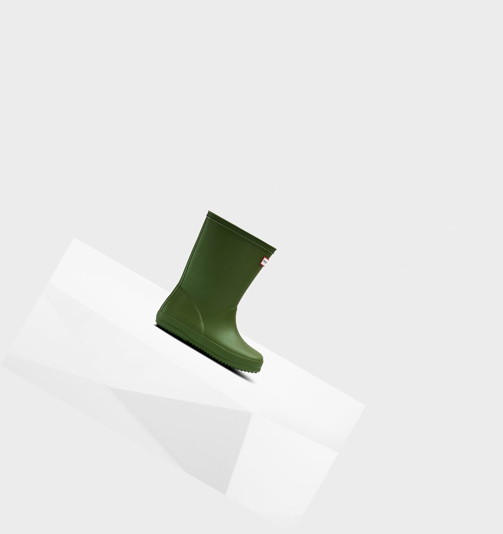 Botas de Agua Hunter Original First Classic Niños Verde | 287CVNAUD