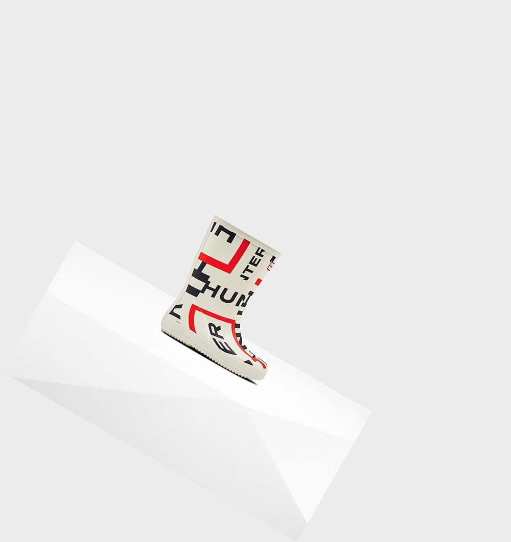 Botas de Agua Hunter Original First Classic Exploded Logo Niños Blancas | 397BPLEMW