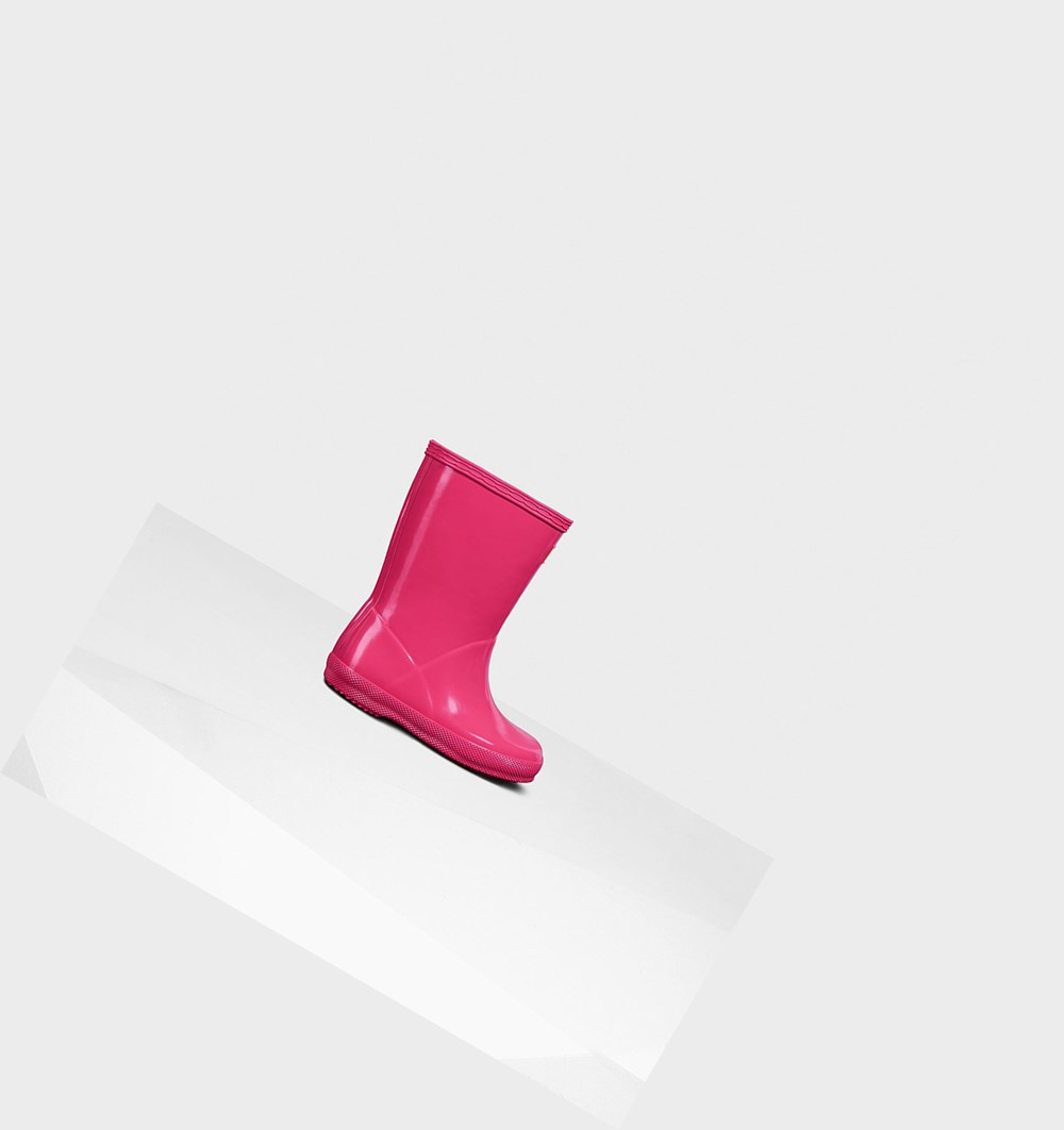 Botas de Agua Hunter Original First Classic Gloss Niños Rosas Claro | 609NREVXT
