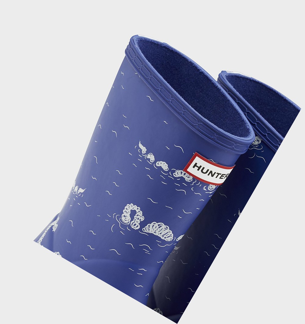 Botas de Agua Hunter Original First Classic Nessie Print Niños Azules | 839SBZIMX