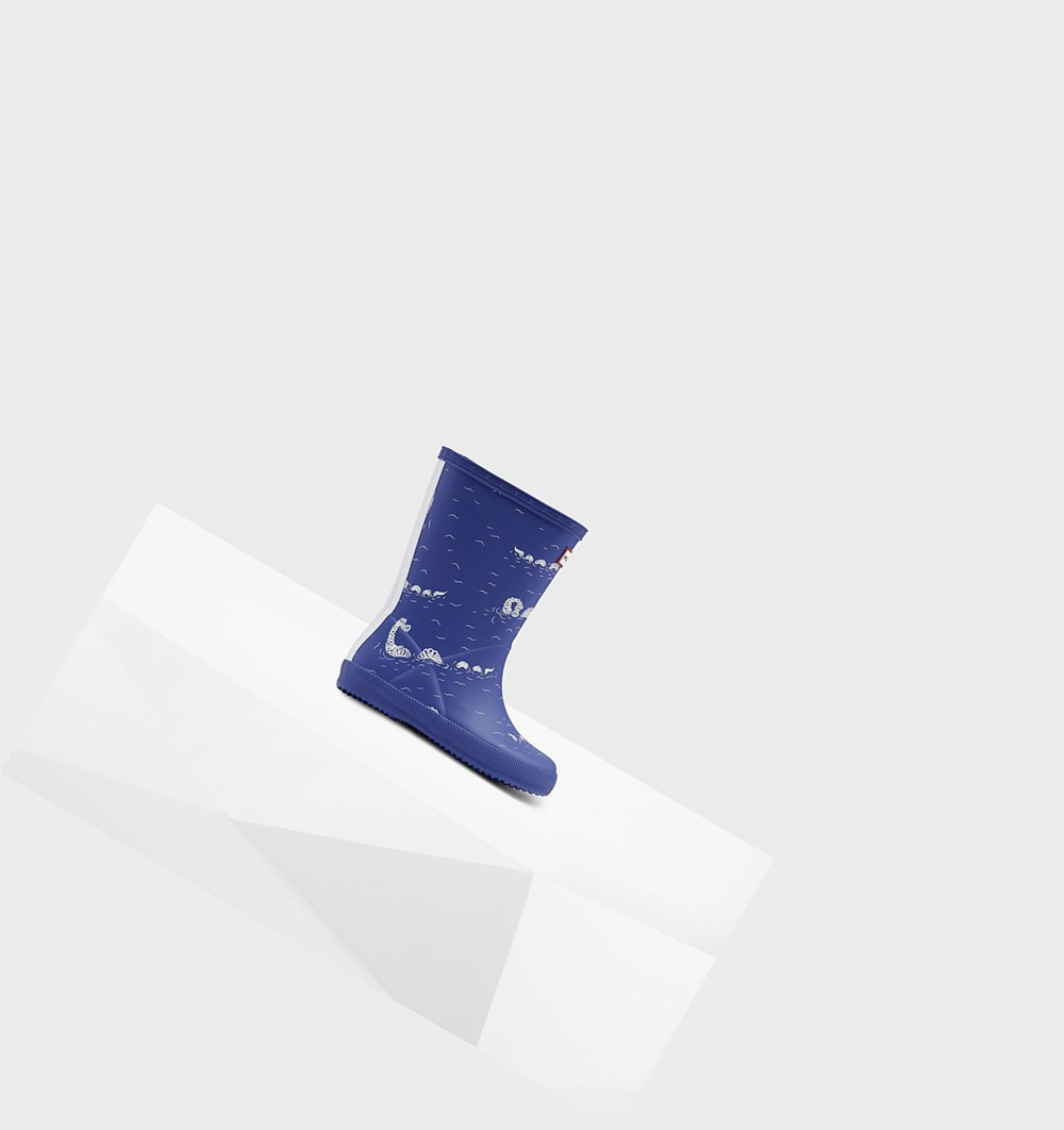 Botas de Agua Hunter Original First Classic Nessie Print Niños Azules | 839SBZIMX