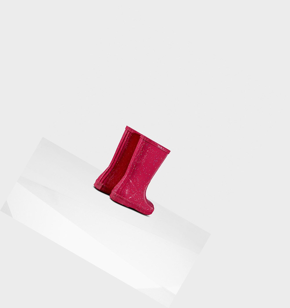 Botas de Agua Hunter Original First Giant Glitter Niños Rosas | 835FXQDEZ