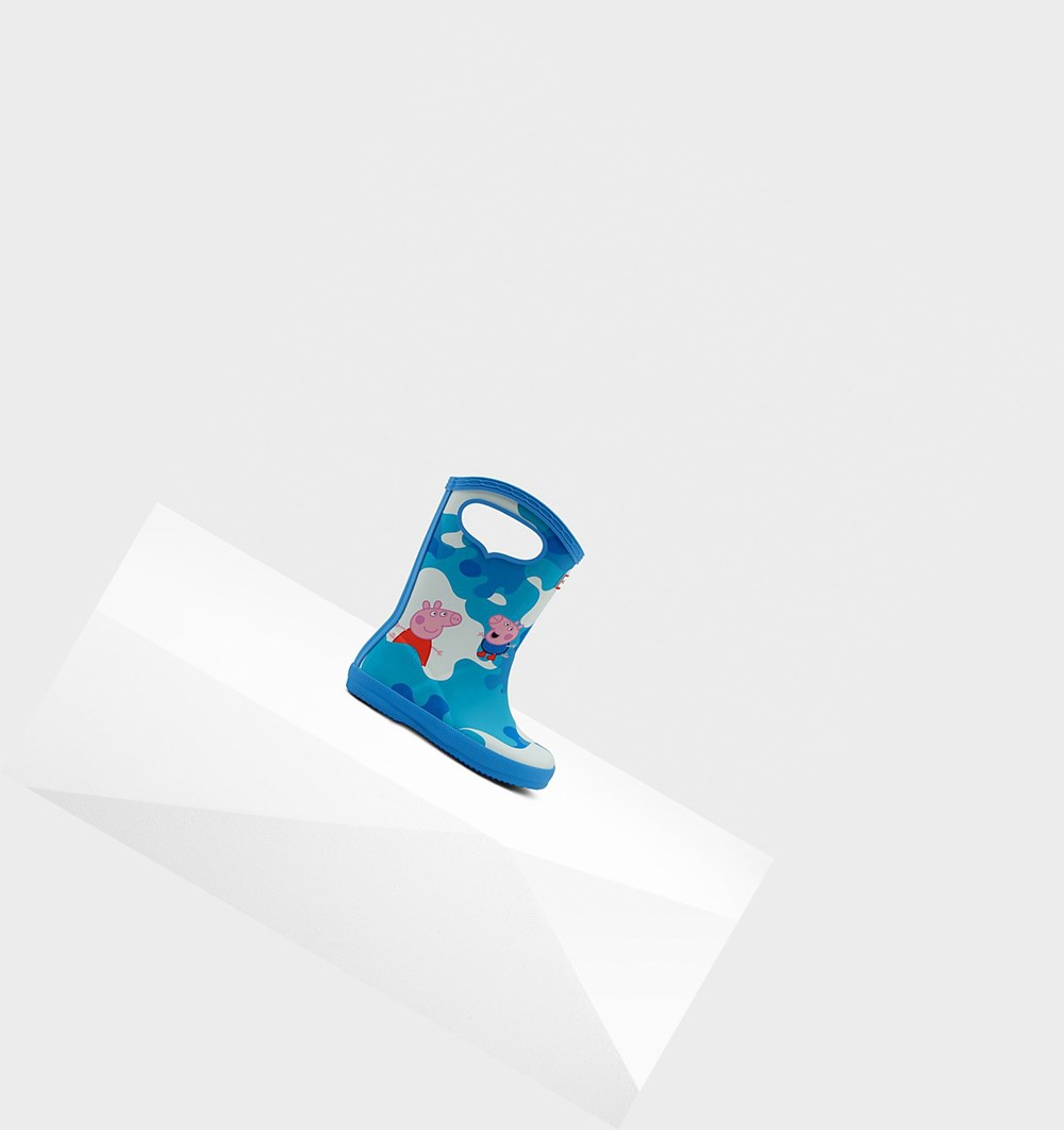 Botas de Agua Hunter Original First Peppa Pig Grab Handle Niños Azules | 647RCZPIA