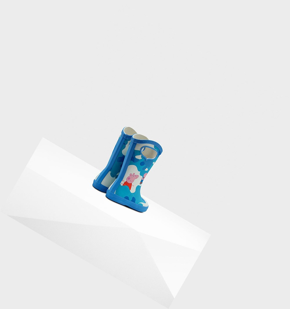 Botas de Agua Hunter Original First Peppa Pig Grab Handle Niños Azules | 647RCZPIA