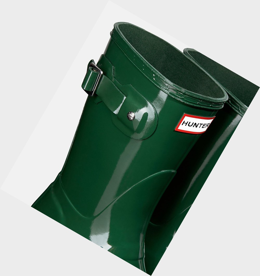 Botas de Agua Hunter Original Gloss Mujer Verde | 185LTNPIY