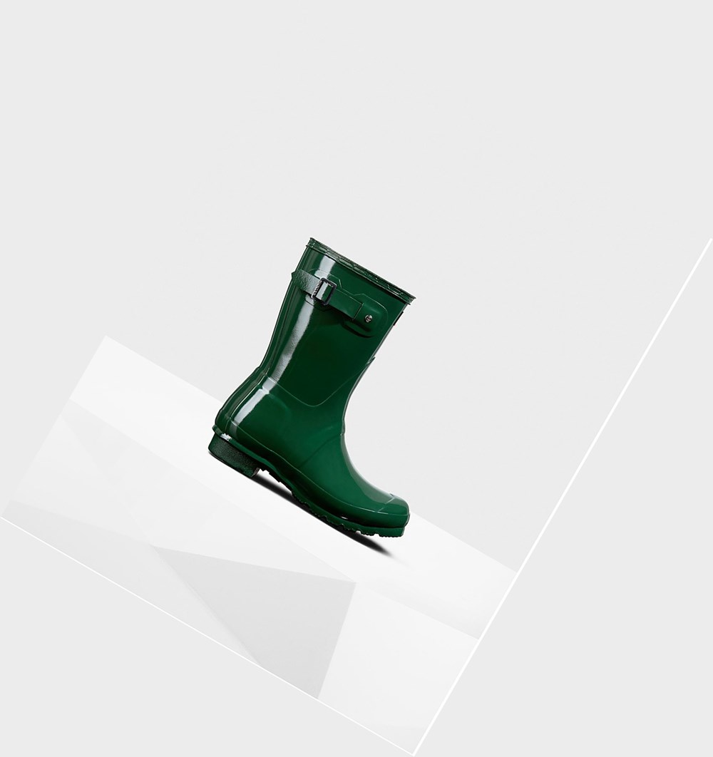 Botas de Agua Hunter Original Gloss Mujer Verde | 185LTNPIY