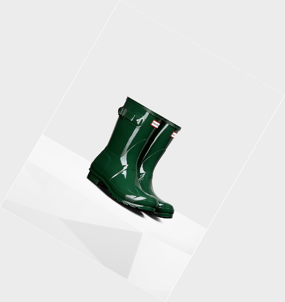 Botas de Agua Hunter Original Gloss Mujer Verde | 185LTNPIY