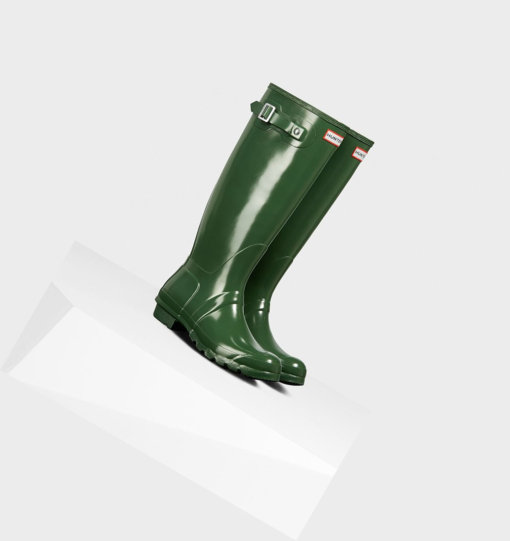 Botas de Agua Hunter Original Gloss Mujer Verde | 307GRIMLX