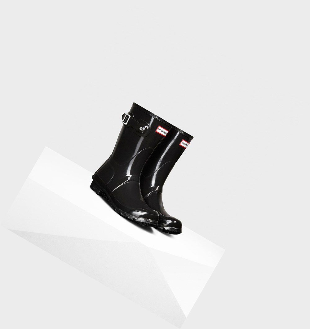 Botas de Agua Hunter Original Gloss Mujer Negras | 502YUXVGO