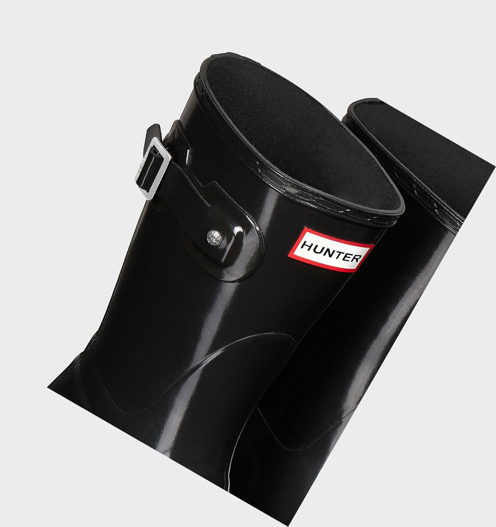 Botas de Agua Hunter Original Gloss Mujer Negras | 502YUXVGO