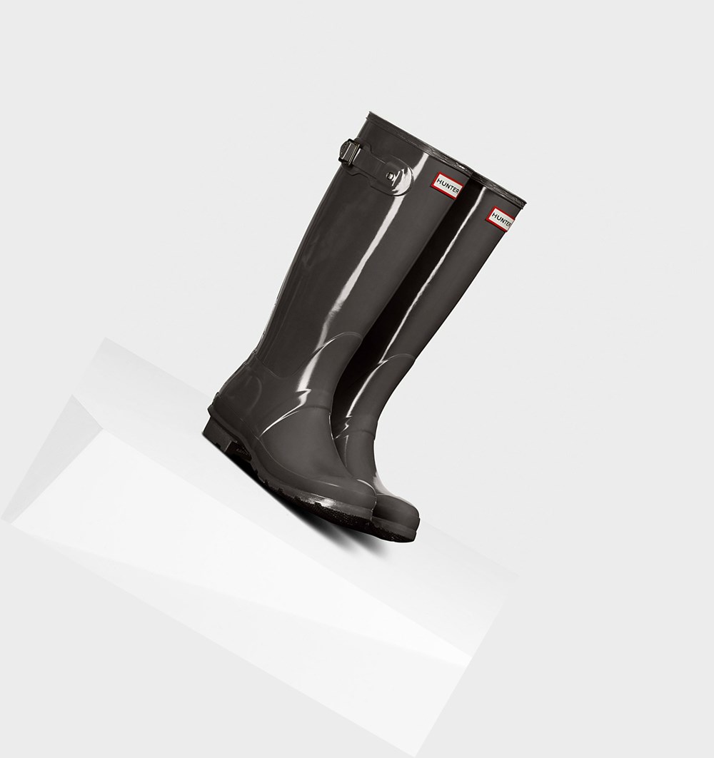 Botas de Agua Hunter Original Gloss Mujer Gris | 541YVMXFB