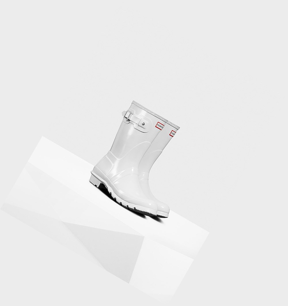 Botas de Agua Hunter Original Gloss Mujer Blancas | 609IUAJTR