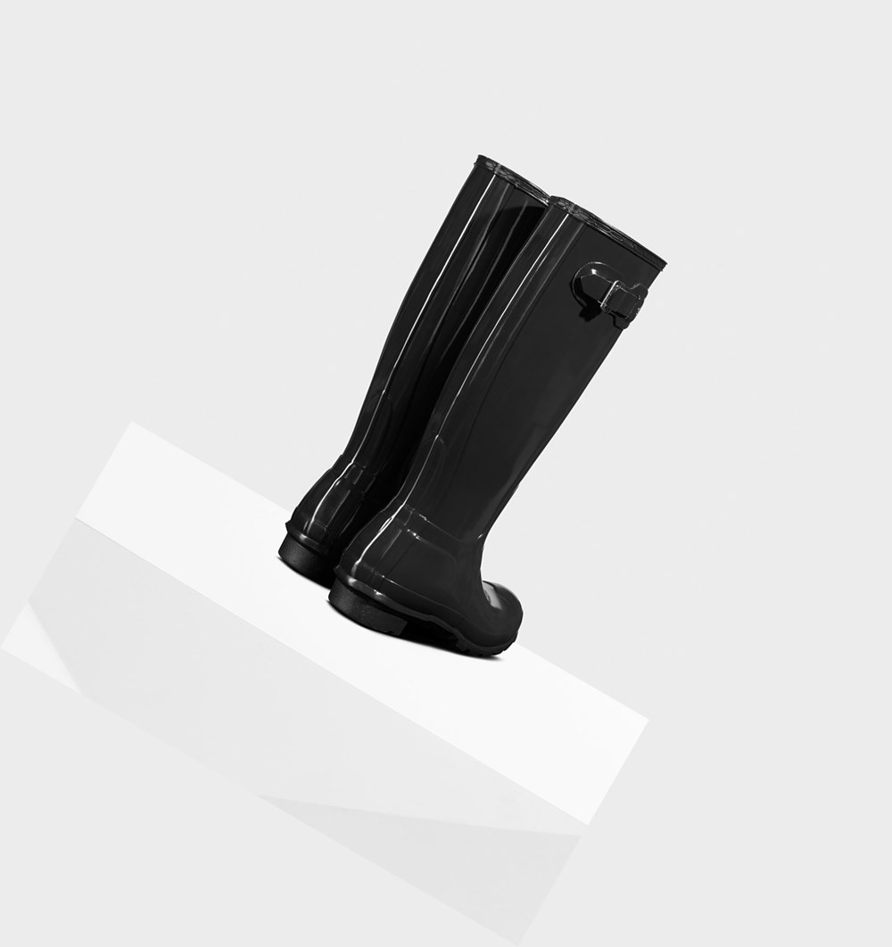 Botas de Agua Hunter Original Gloss Mujer Negras | 689RHKNVL