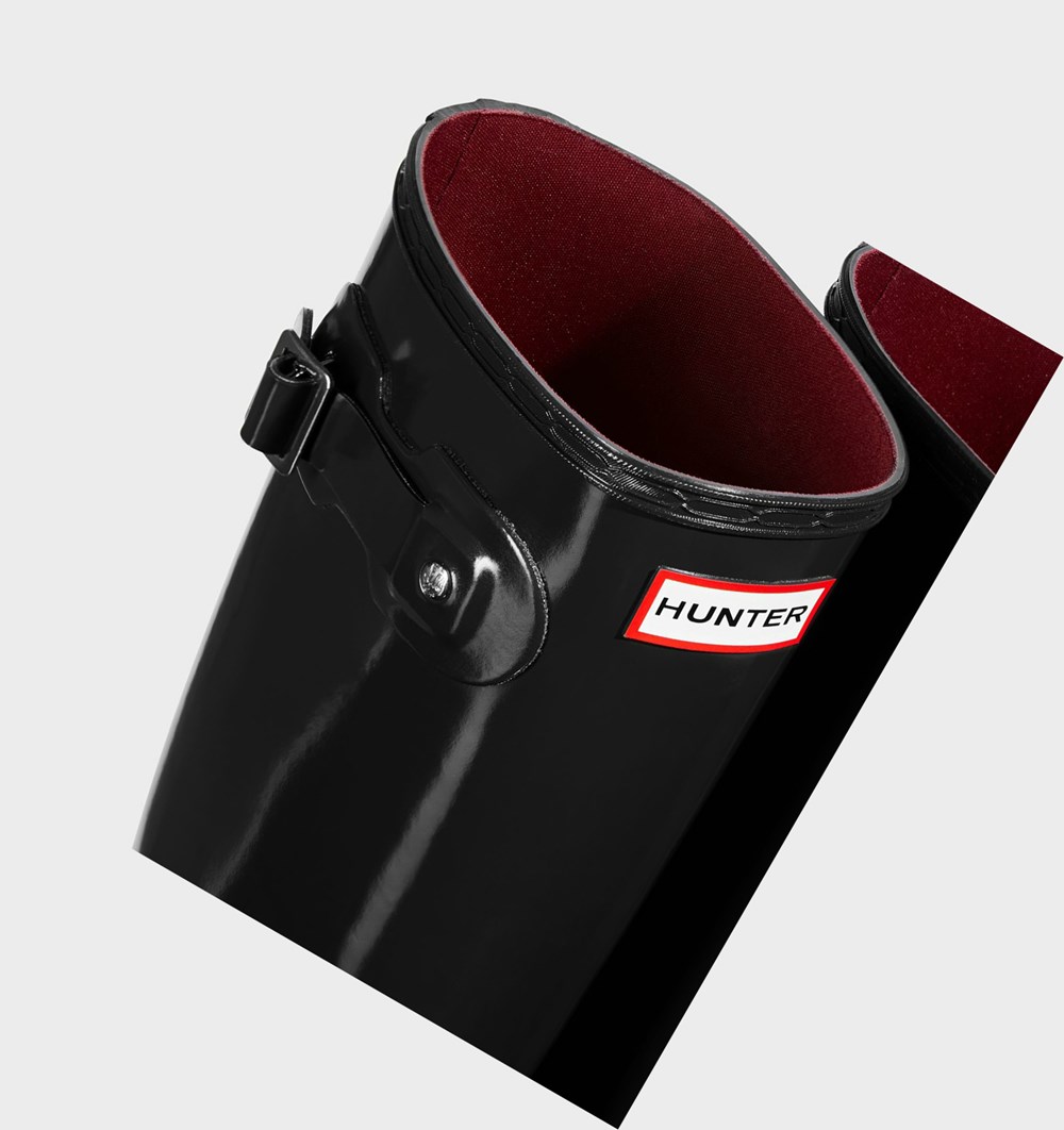 Botas de Agua Hunter Original Gloss Mujer Negras | 689RHKNVL
