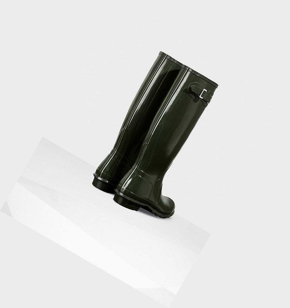 Botas de Agua Hunter Original Gloss Mujer Verde Oliva | 784APGQBZ