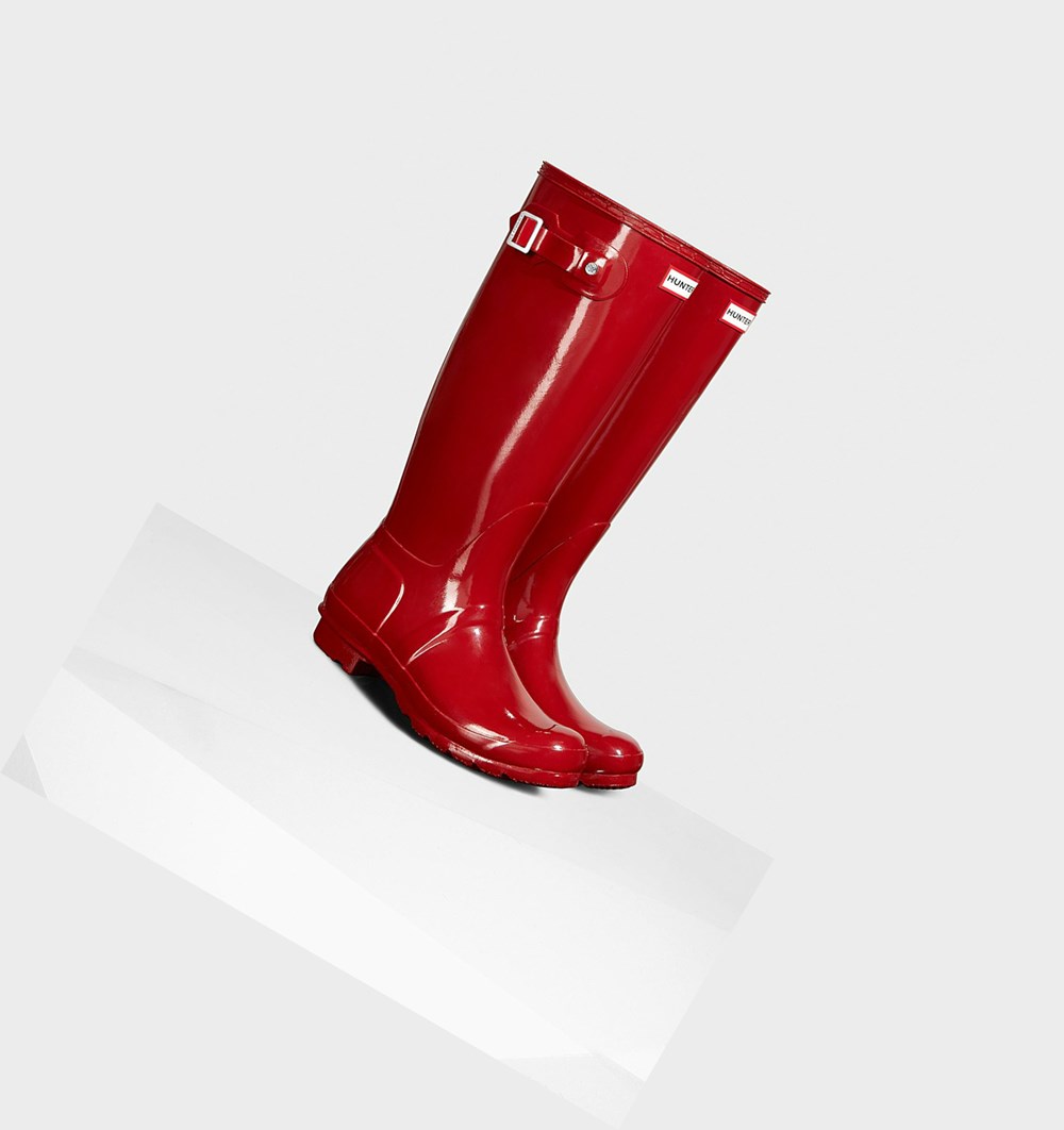 Botas de Agua Hunter Original Gloss Mujer Rojas | 901XCNOMW