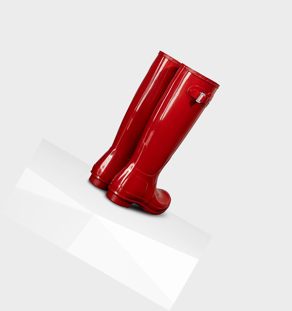 Botas de Agua Hunter Original Gloss Mujer Rojas | 901XCNOMW