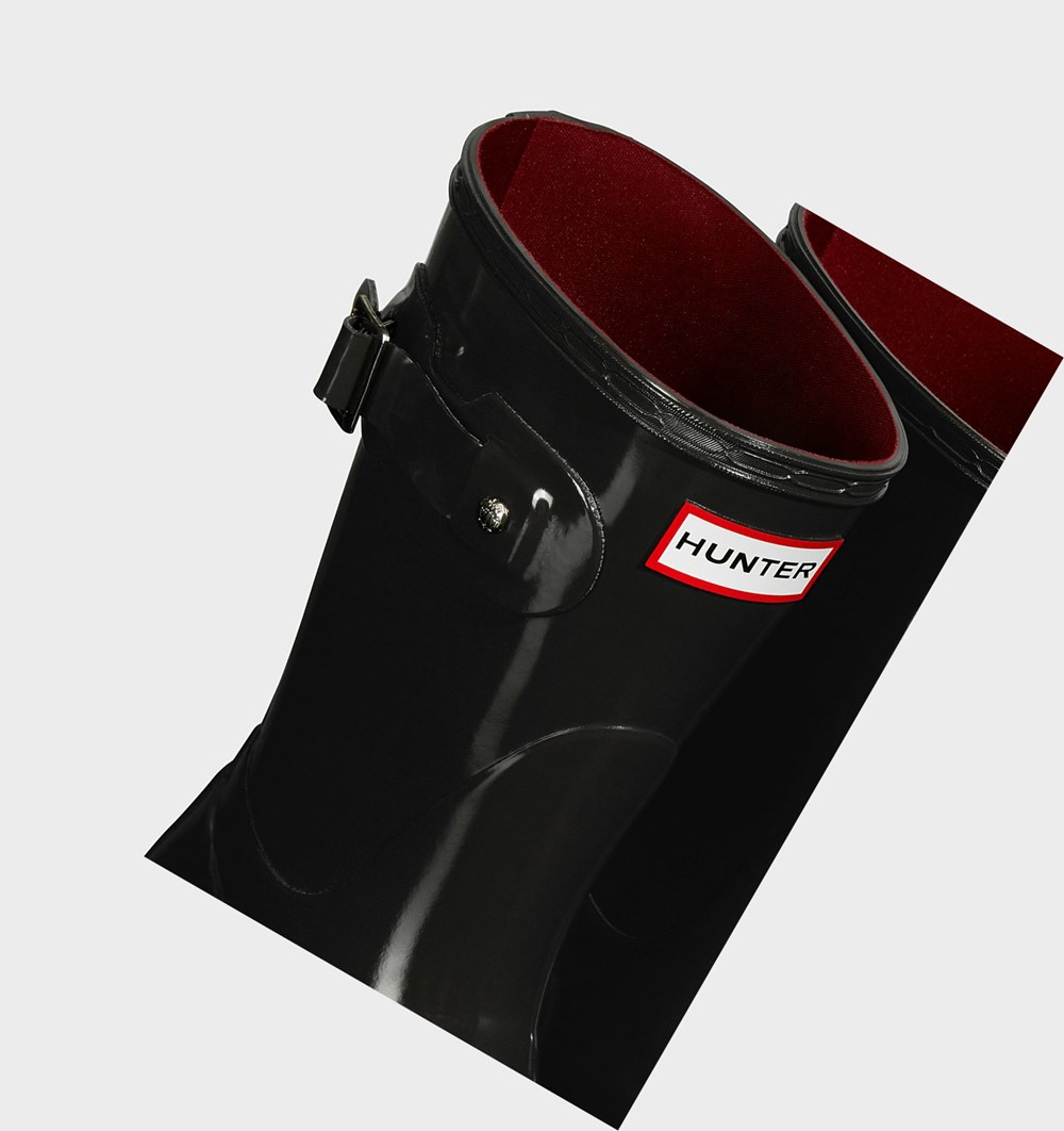 Botas de Agua Hunter Original Gloss Mujer Negras | 937GPJWML