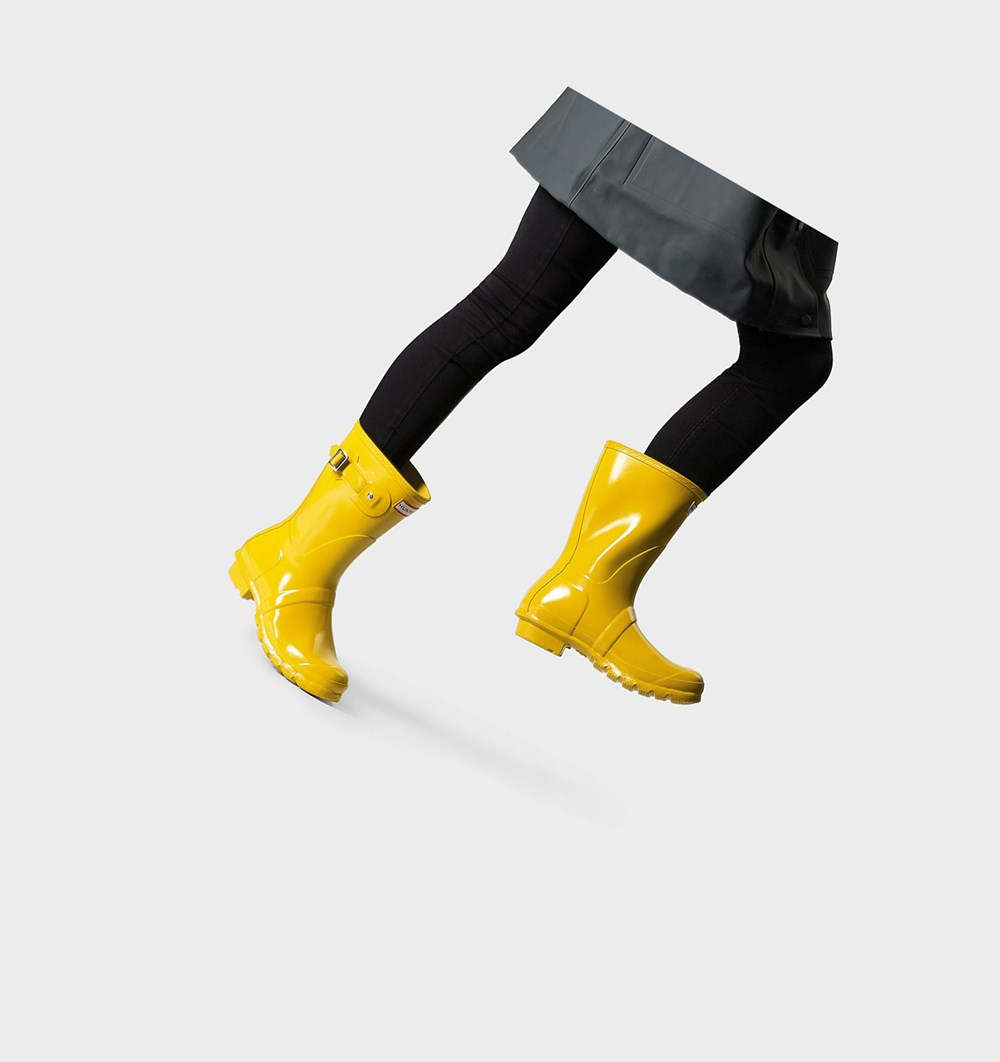 Botas de Agua Hunter Original Gloss Mujer Amarillo | 960NCMEBV