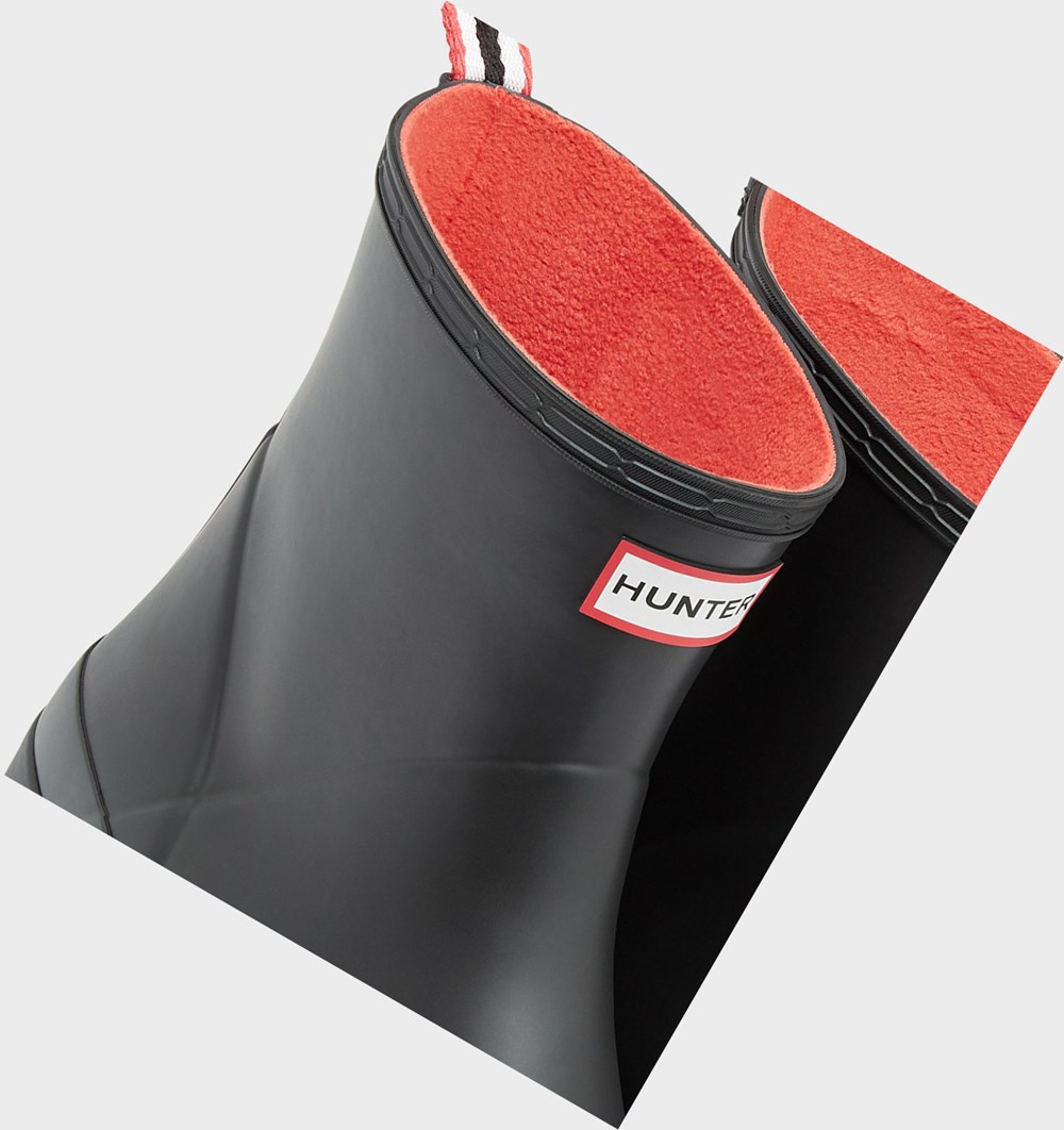 Botas de Agua Hunter Original Insulated Corta Rain Hombre Negras | 168OETBSK
