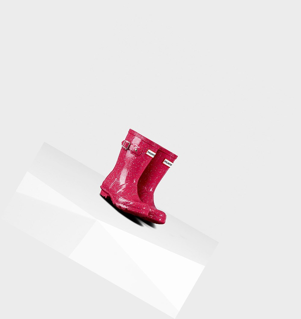 Botas de Agua Hunter Original Little Giant Glitter Niños Rosas | 208UFBRIS