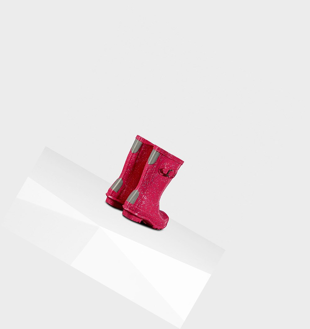 Botas de Agua Hunter Original Little Giant Glitter Niños Rosas | 208UFBRIS