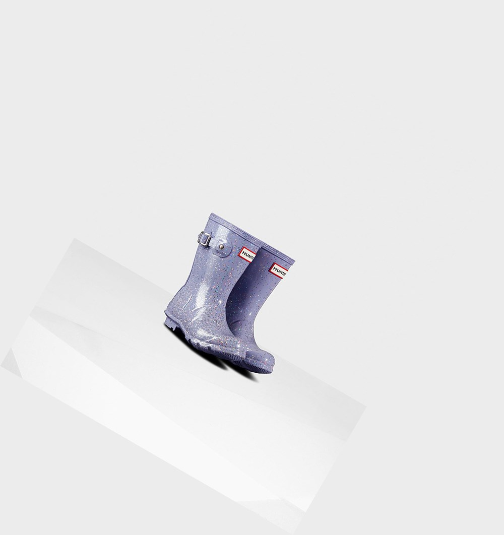 Botas de Agua Hunter Original Little Giant Glitter Niños Moradas | 325XIRNJA