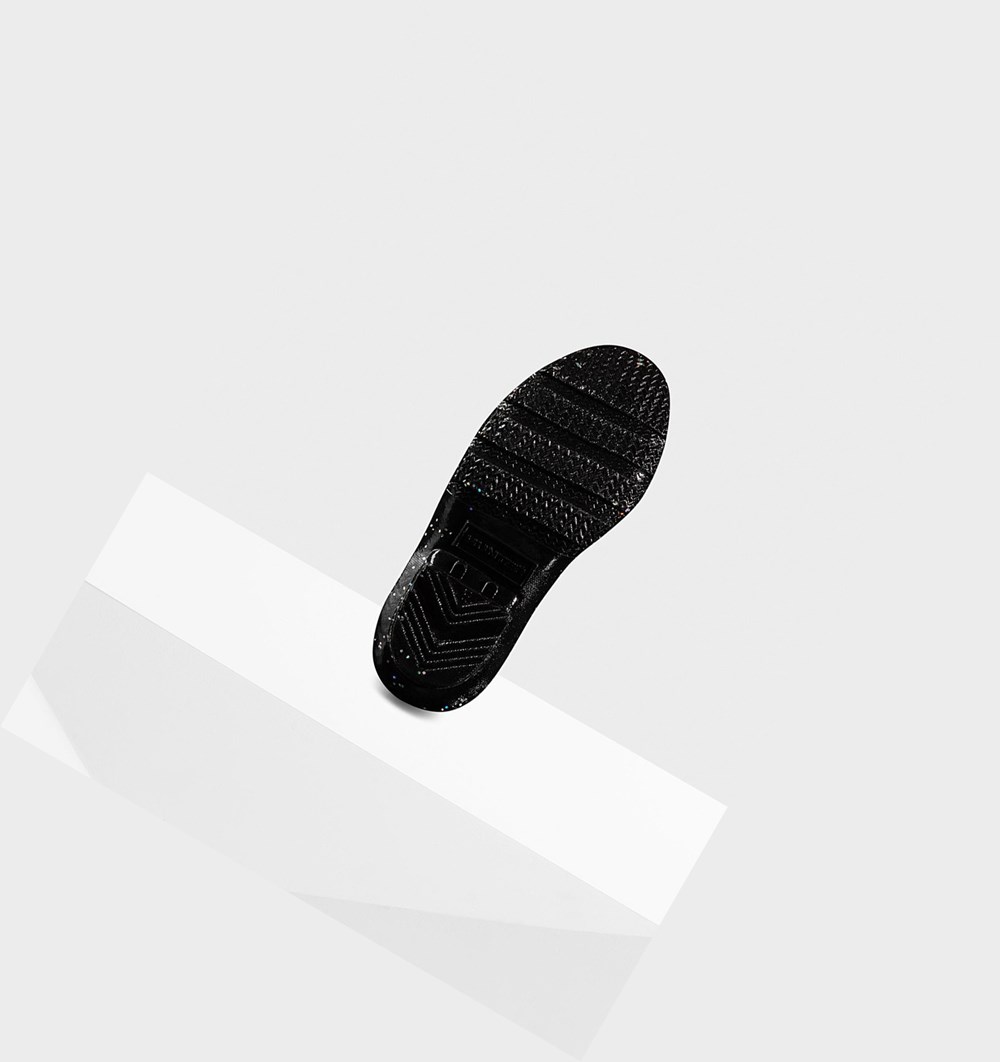 Botas de Agua Hunter Original Little Giant Glitter Niños Negras | 647DKGMSP