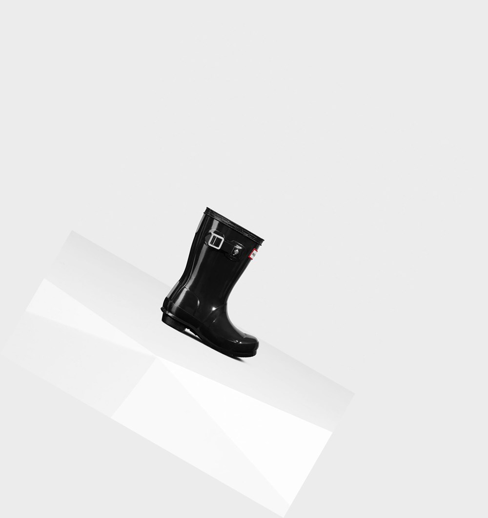 Botas de Agua Hunter Original Little Gloss Niños Negras | 260GOMBJX
