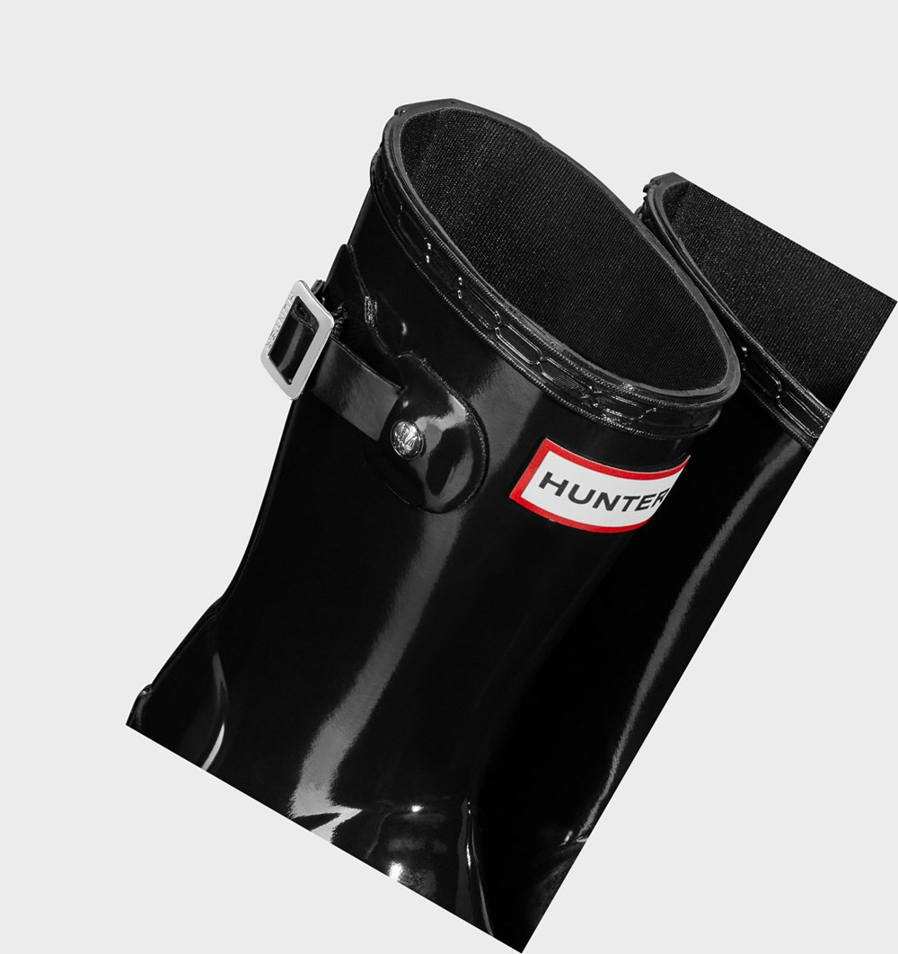 Botas de Agua Hunter Original Little Gloss Niños Negras | 260GOMBJX
