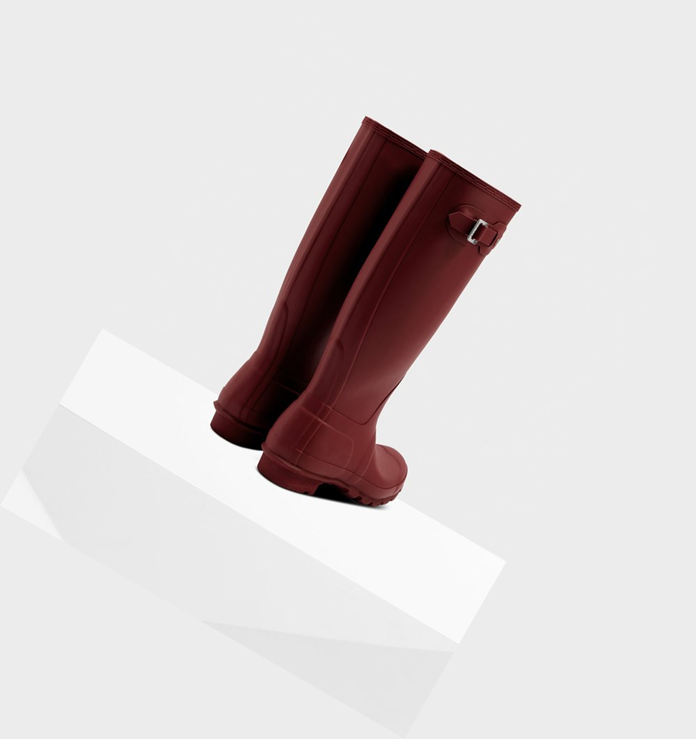 Botas de Agua Hunter Original Mujer Gris Rojas | 170MQCDSB