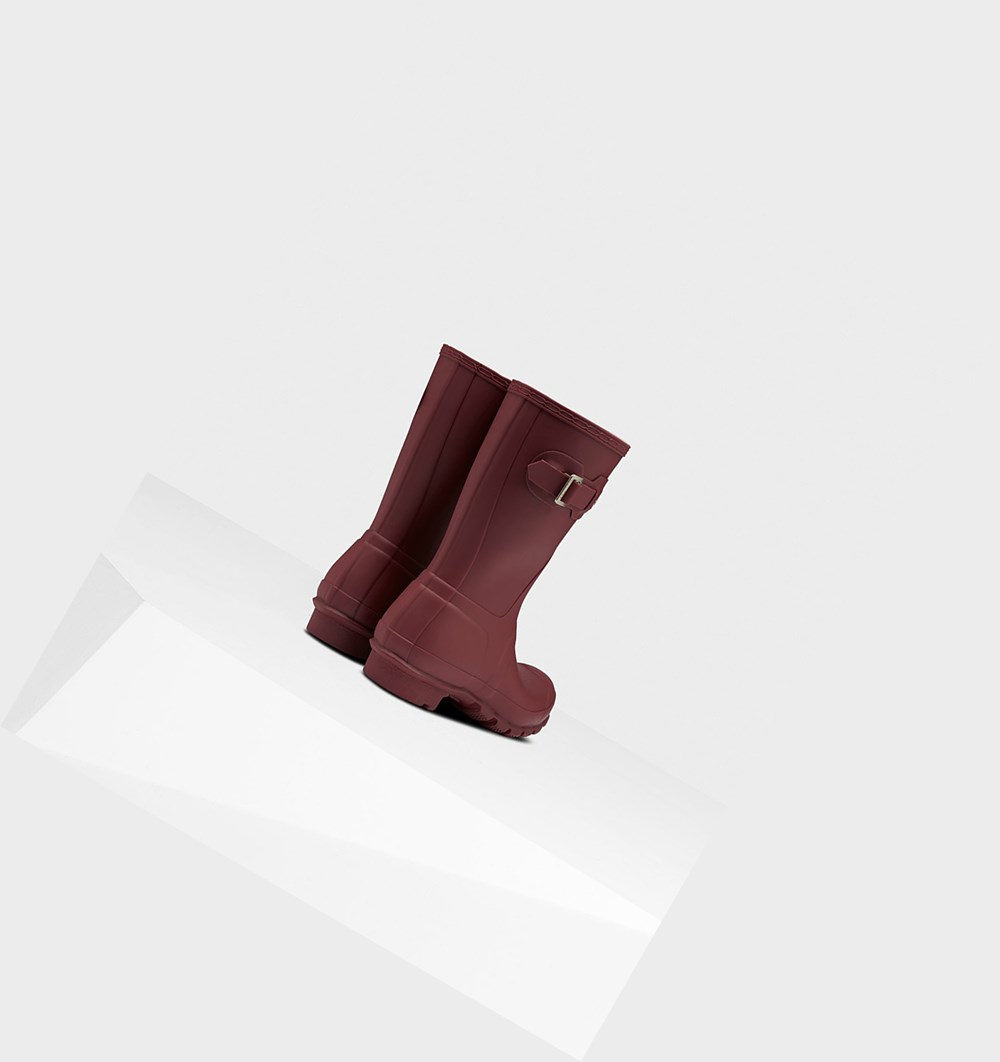 Botas de Agua Hunter Original Mujer Gris Rojas | 607GCTBYI
