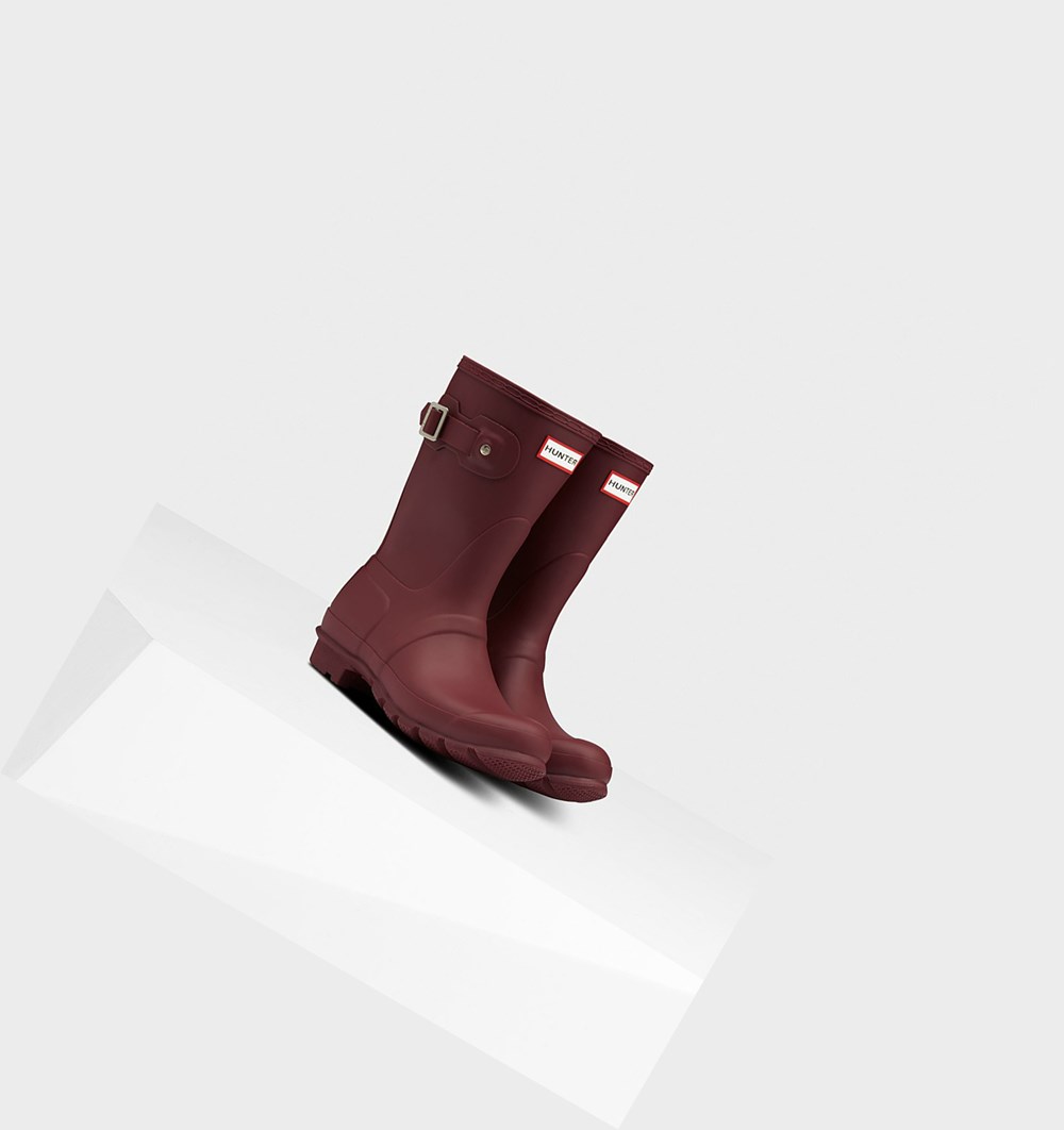 Botas de Agua Hunter Original Mujer Gris Rojas | 607GCTBYI