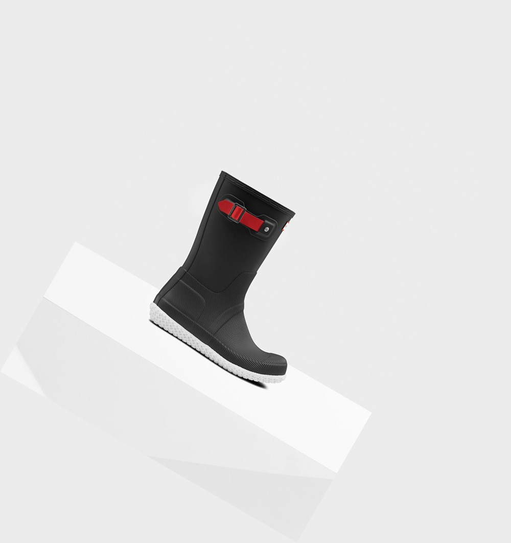 Botas de Agua Hunter Original Planos Heel Calendar Sole Hombre Negras Rojas | 296TCKFQL