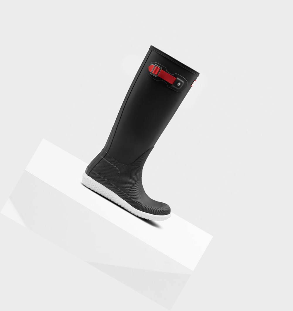 Botas de Agua Hunter Original Planos Heel Calendar Sole Mujer Negras Rojas | 621DYOBJL