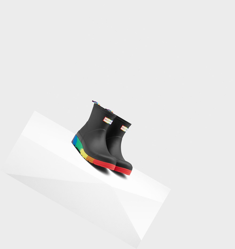 Botas de Agua Hunter Original Pride Flatform Rain Mujer Negras | 689YDQZTH