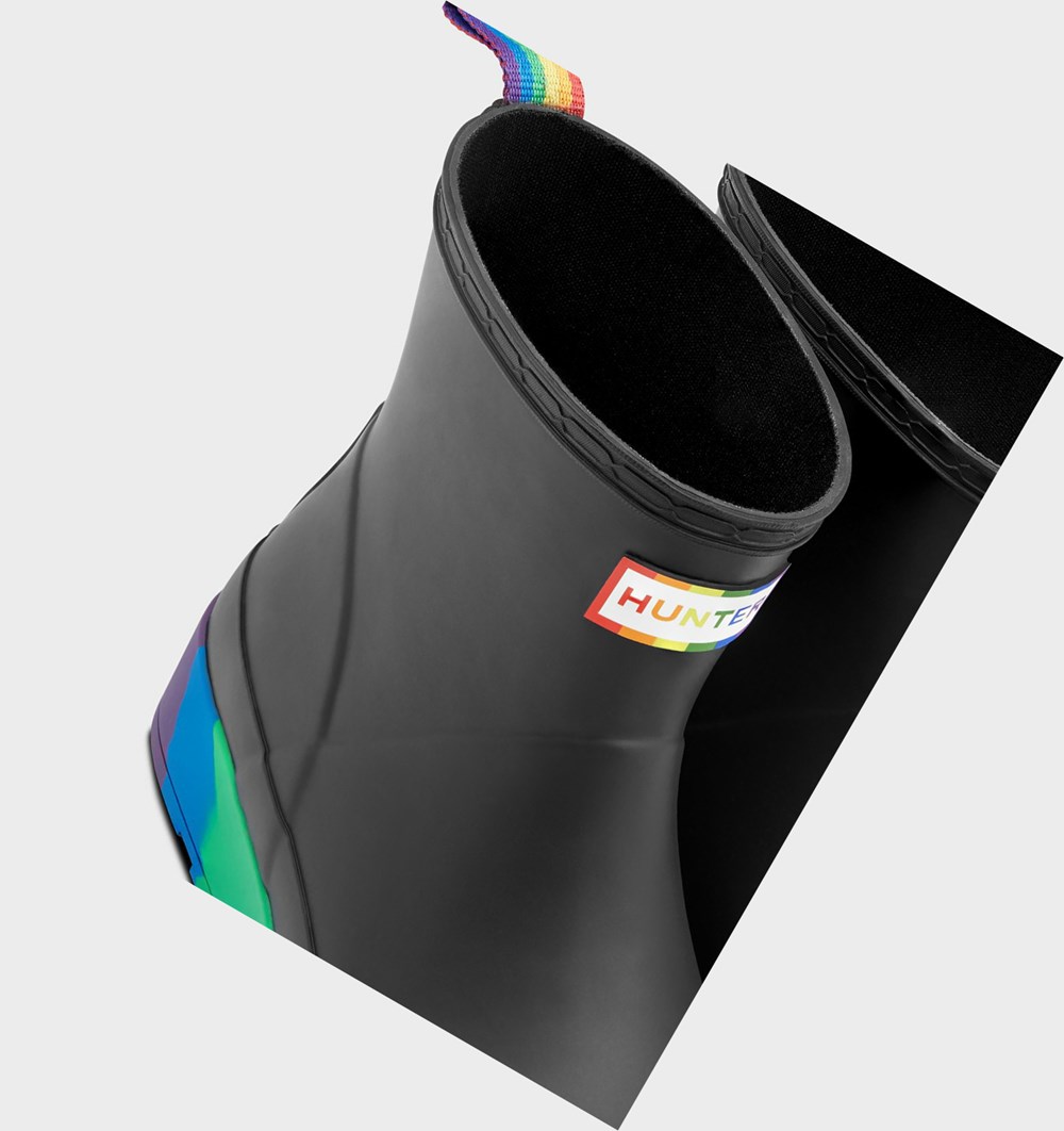 Botas de Agua Hunter Original Pride Flatform Rain Mujer Negras | 689YDQZTH