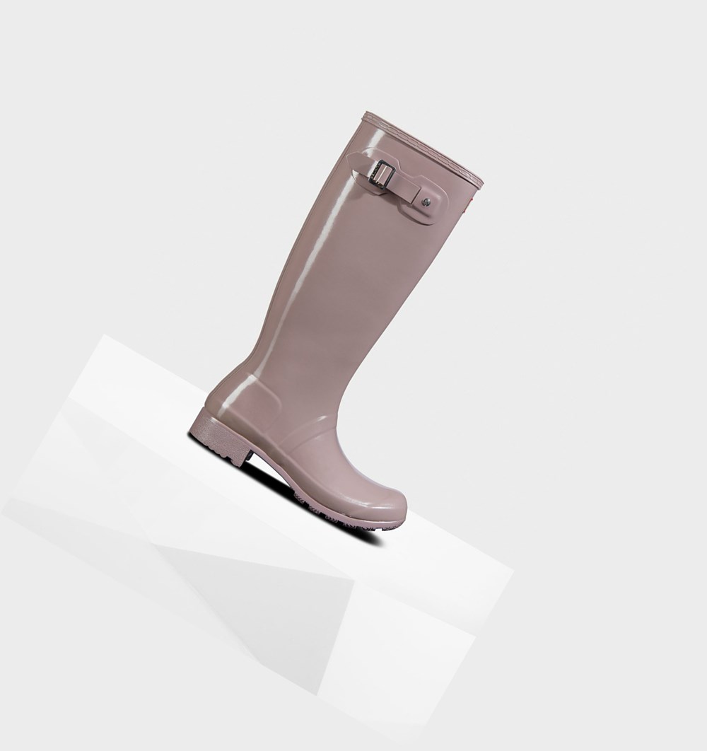 Botas de Agua Hunter Original Tour Foldable Gloss Mujer Moradas | 306GMFYJX