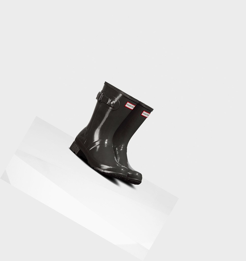 Botas de Agua Hunter Original Tour Foldable Gloss Mujer Gris | 402AOEDMT