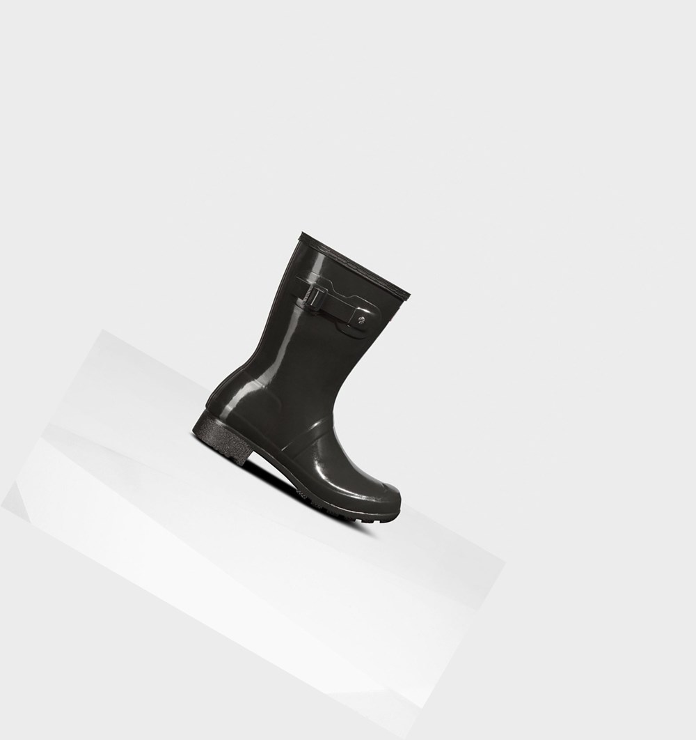 Botas de Agua Hunter Original Tour Foldable Gloss Mujer Gris | 402AOEDMT