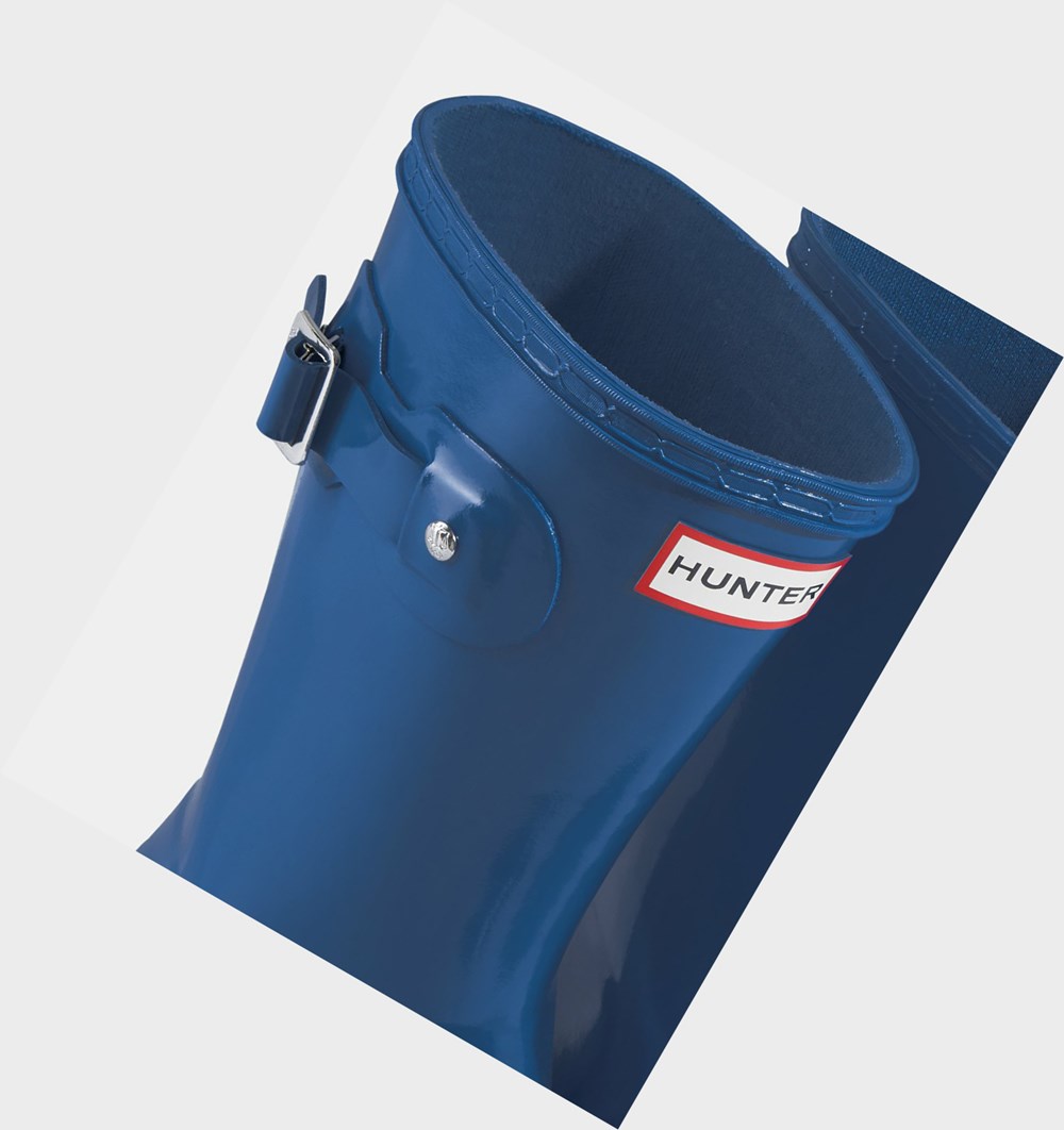 Botas de Agua Hunter Original Tour Foldable Gloss Mujer Azules | 402CWSMRD