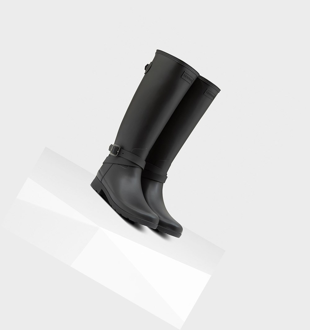 Botas de Agua Hunter Refined Slim Fit Adjustable Mujer Negras | 521EKRHBW