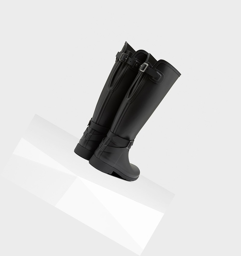 Botas de Agua Hunter Refined Slim Fit Adjustable Mujer Negras | 521EKRHBW