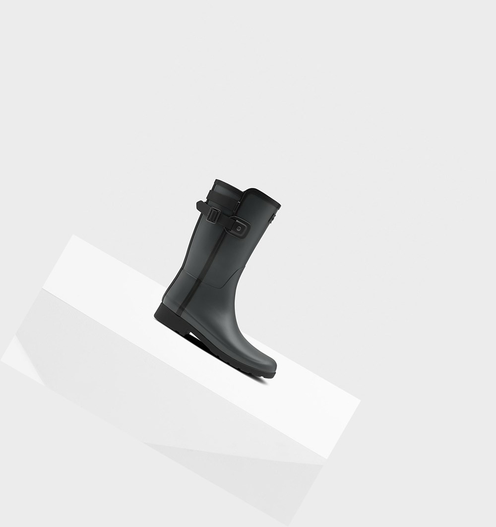 Botas de Agua Hunter Refined Slim Fit Contrast Mujer Negras | 845UXGHVZ