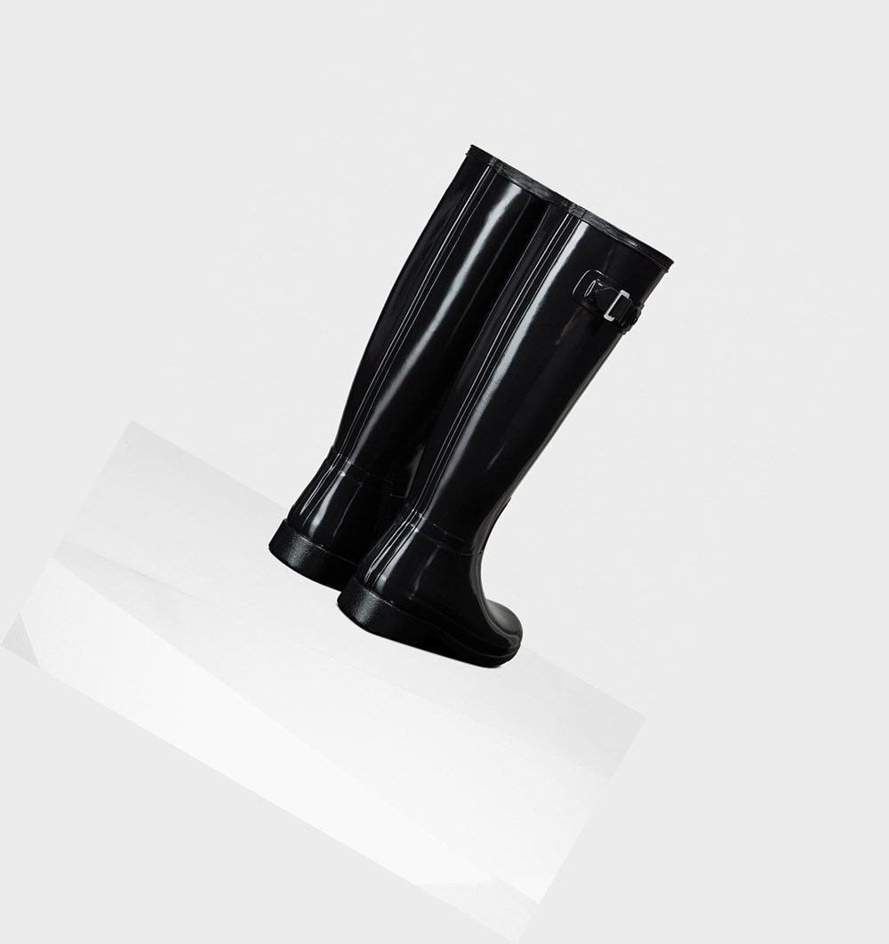 Botas de Agua Hunter Refined Slim Fit Gloss Mujer Negras | 261JNZBCX