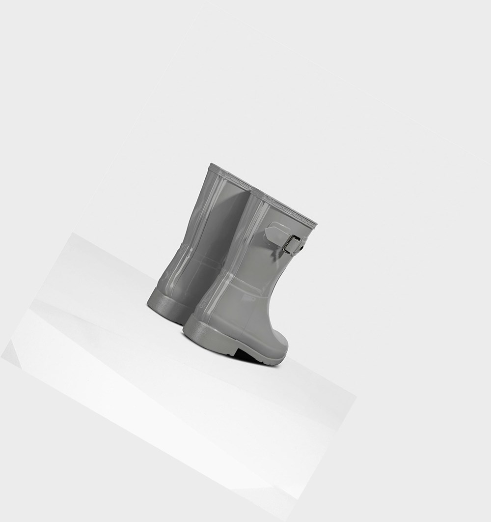 Botas de Agua Hunter Refined Slim Fit Gloss Mujer Gris | 485UDBFOH