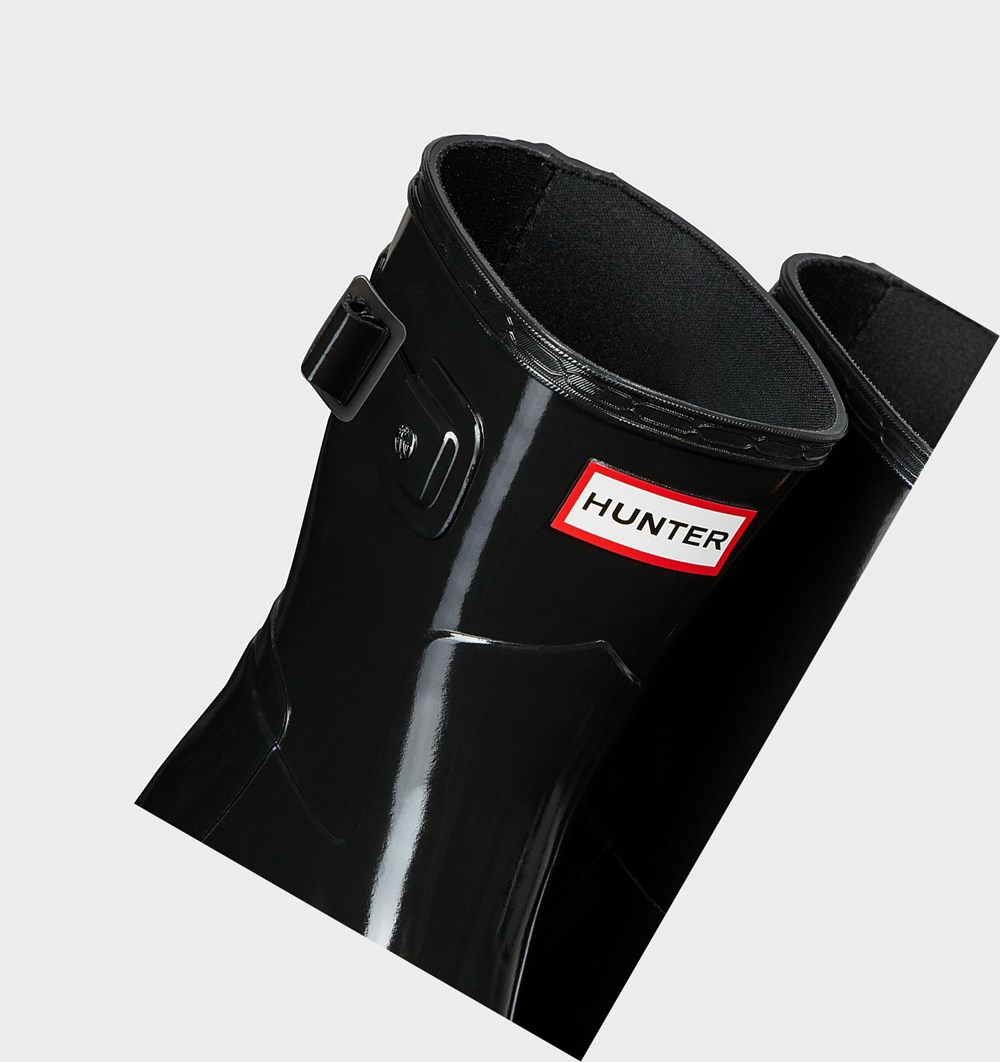 Botas de Agua Hunter Refined Slim Fit Gloss Mujer Negras | 721FDBZTI