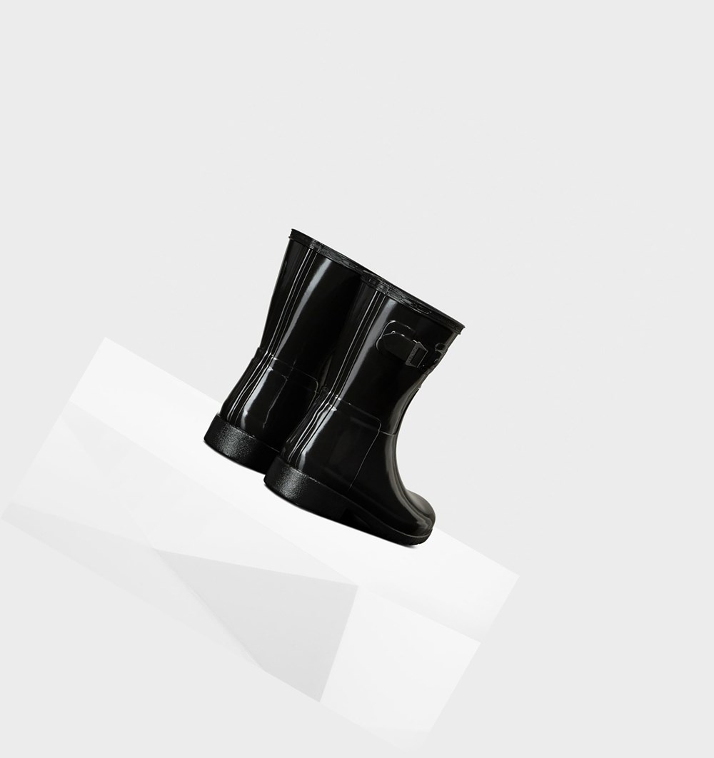 Botas de Agua Hunter Refined Slim Fit Gloss Mujer Negras | 721FDBZTI