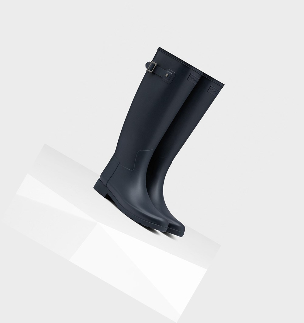 Botas de Agua Hunter Refined Slim Fit Mujer Azul Marino | 842ABFOWK
