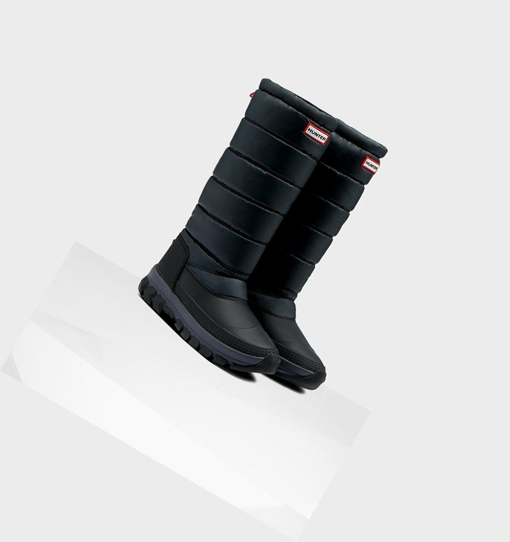 Botas de Nieve Hunter Original Insulated Altas Mujer Negras | 123UVBNZP